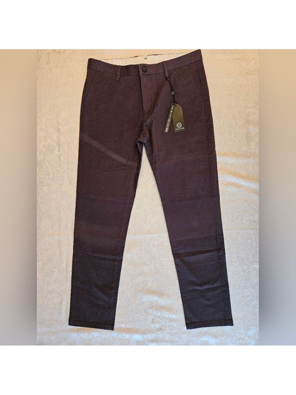 Classic Men's Cotton Dark Grey / Brown Chino Pants, Size 32, Snover, NWT